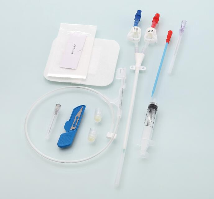 Componentes del kit de catéter para hemodiálisis EasyCath